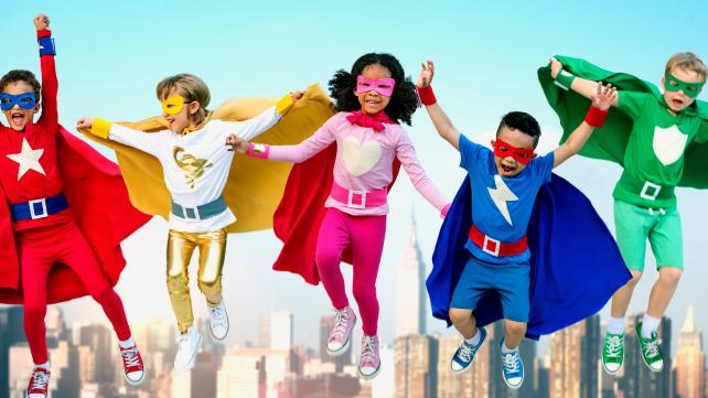 A group of people in clothing jumping Description automatically generated with low confidence