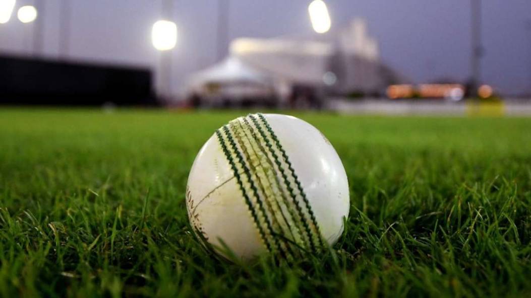 Generic shot of a white ball on a cricket field