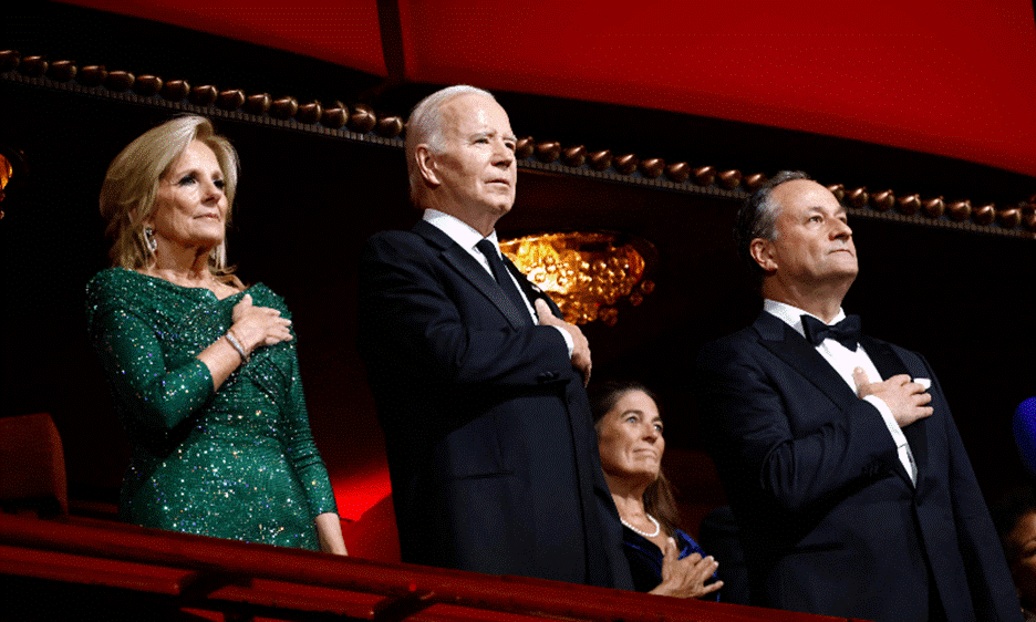 US President Joe Biden and Jill Biden attend the 46th Kennedy Center Honors at The Kennedy Center on Dec 03, 2023 in Washington, DC. &mdash; AFP