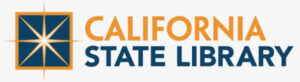 A logo with orange and blue text Description automatically generated