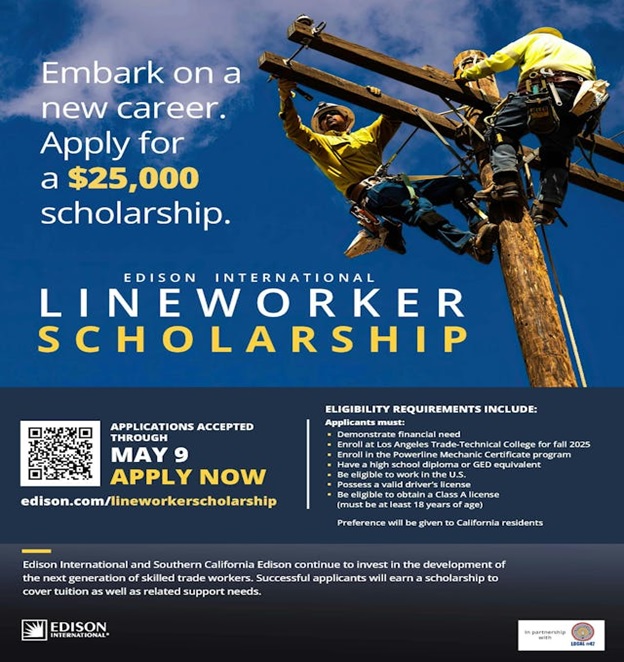Application Period Opens for Edison International Lineworker Scholarship |  T&D World