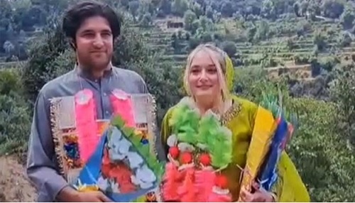 American woman Mindy marries KPs Sajid Zeb Khan in Upper Dir. &mdash; Reporter