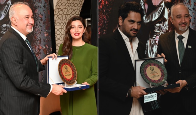 Pakistani superstars Mahira Khan, Humayun Saeed honored in UAE amid ‘Love Guru’ promotions 