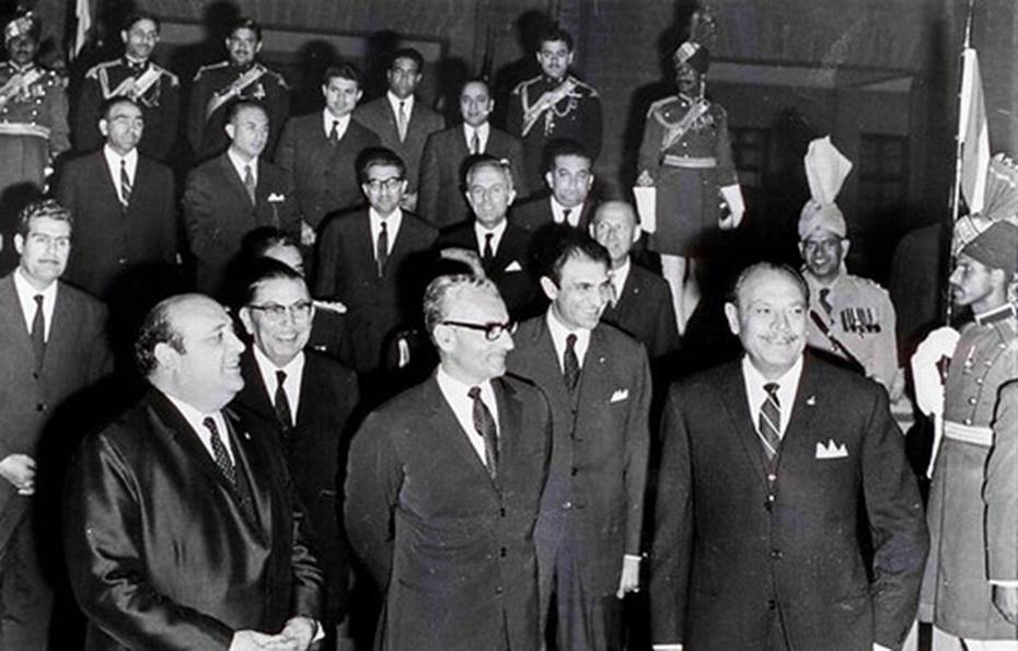 Presdient Ayub Khan at a banquet for the Shah of Iran and Turkish Prime Minister Suleiman Demirel, 1968 - a photo on Flickriver