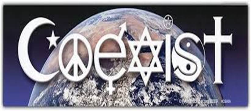 Amazon.com : CM016 - Coexist Earth Interfaith Symbols Color Mini Sticker : Sports & Outdoors