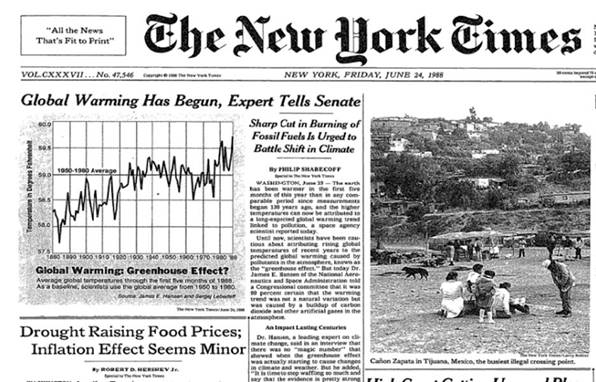 30 years ago global warming became front-page news – and both Republicans and Democrats took it seriously